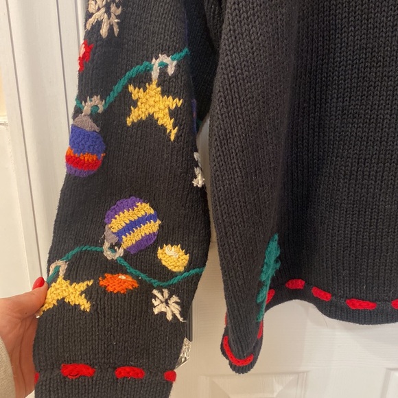 Talbots Vintage Christmas Sweater Knitted by Hand - Size XL - Picture 9 of 9